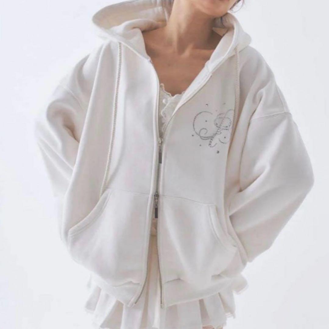 ぱんな様 PELLICULE ペリキュール ビッグパーカー パーカー ホワイト