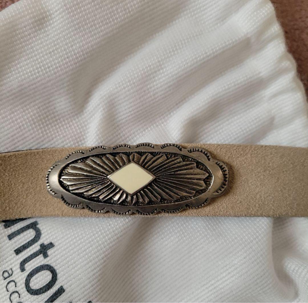 Puntovita 本革 コンチョベルト　グレージュ