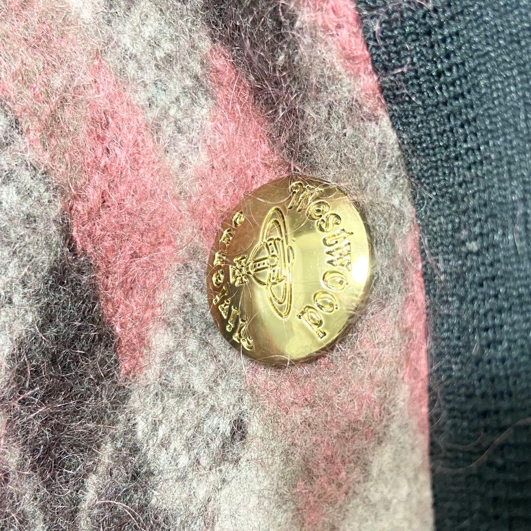 VivienneWestwood ニット帽 チェック柄 ポンポン付き 防寒