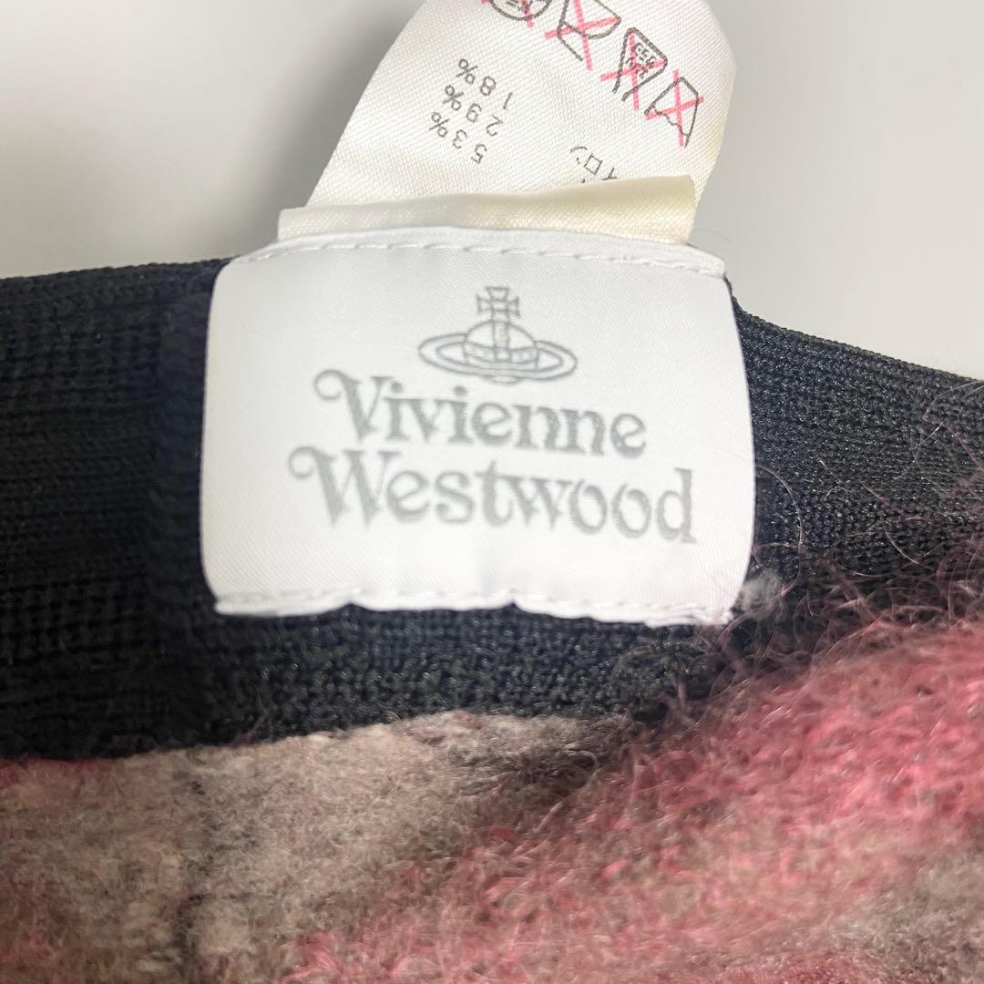 VivienneWestwood ニット帽 チェック柄 ポンポン付き 防寒