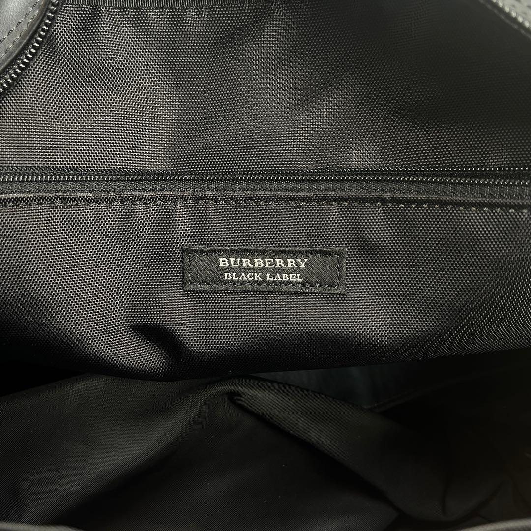 バッグ burberry black label big logo boston bag