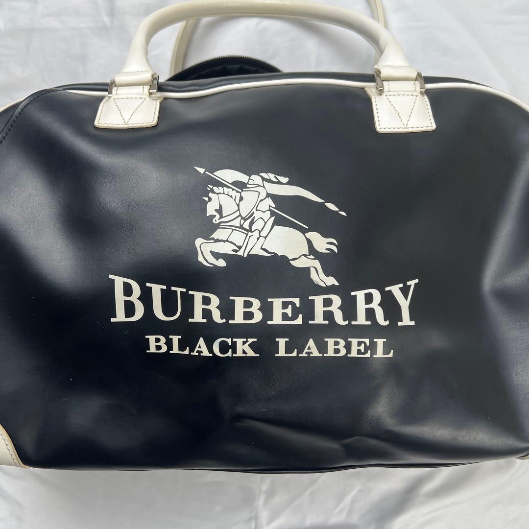 バッグ burberry black label big logo boston bag