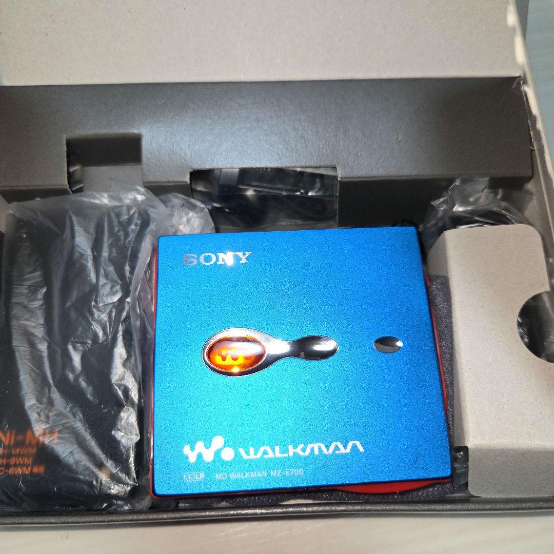SONY MDウォークマン MZ-E700 ブルー 完品 動作確認◎ほぼ未使用