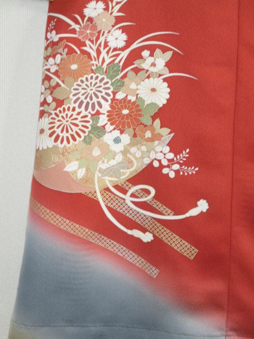 Ｍ～Ｌサイズ　訪問着からの着物リメイクドレスです　着丈１１９cm