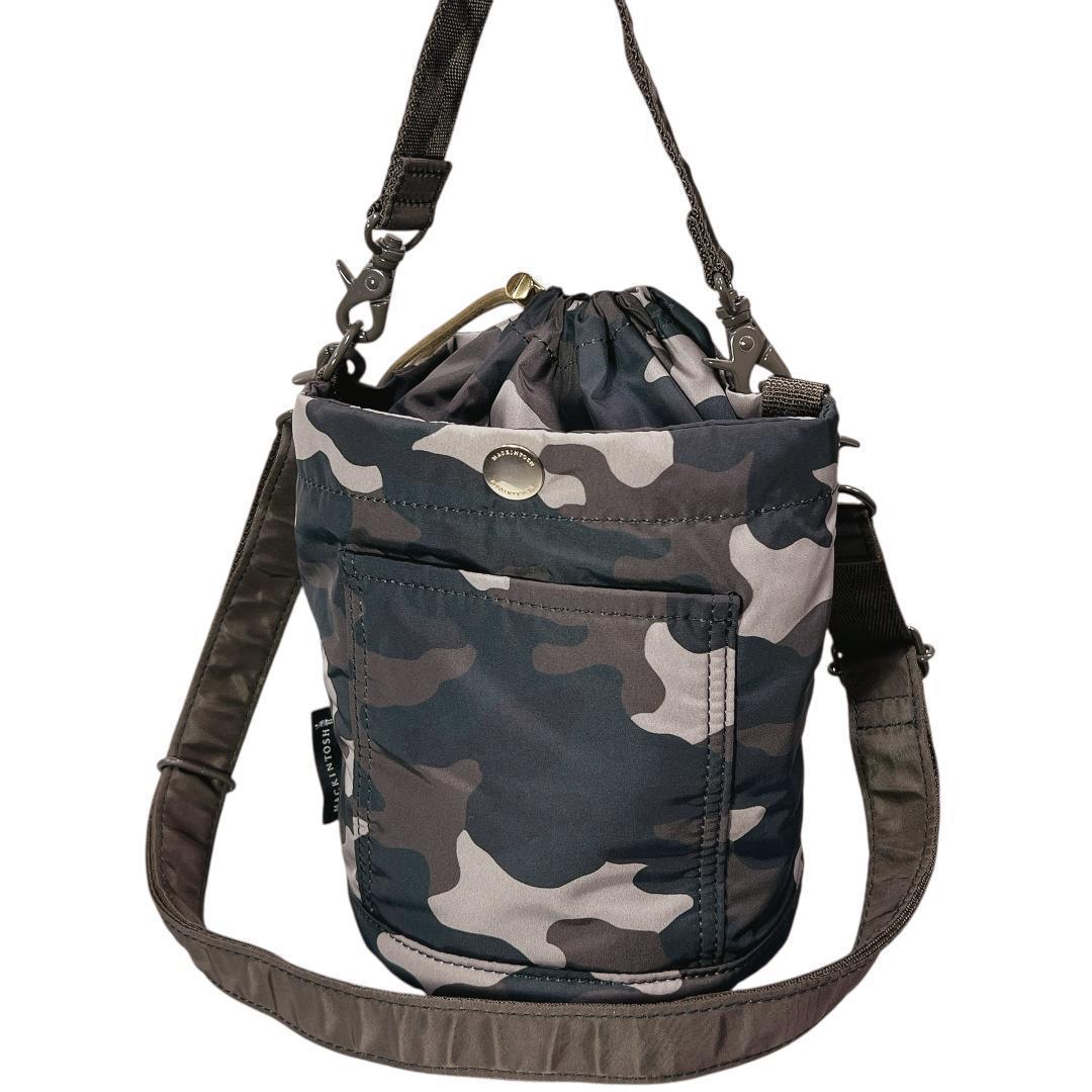 マッキントッシュ ポーター カモフラ 2WAYバケツバッグ 茶 黒 タンカー訳有