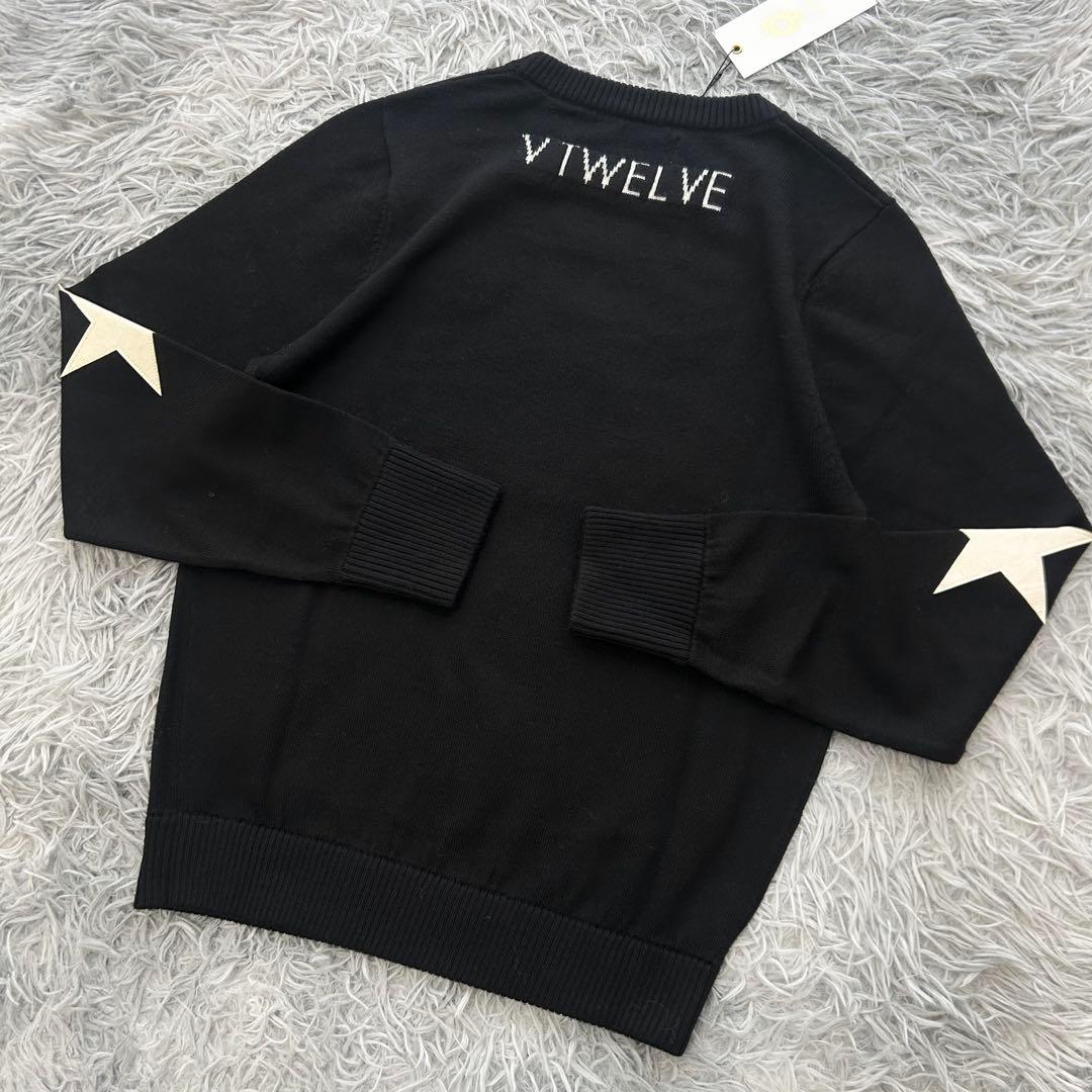 新品　V12 ニット　セーター　ウール　毛　ブラック　星柄　サイズ0