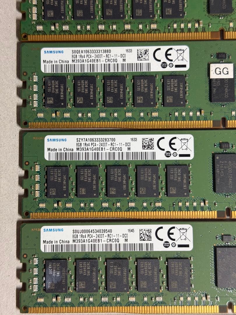 DDR4 2400 ECC 64GB 8GB 8枚セット