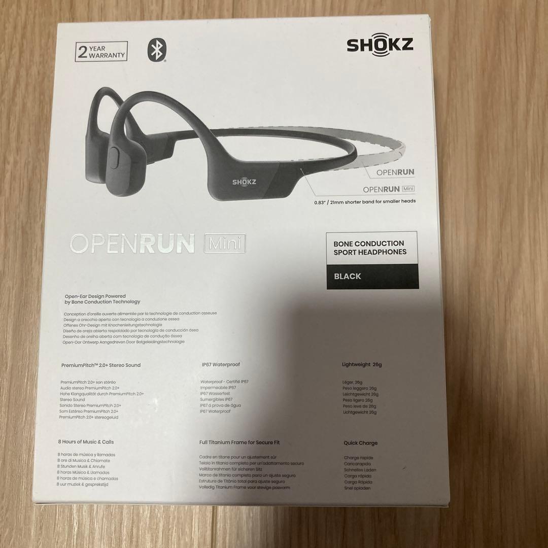【匿名配送】SHOKZ OPENRUN MINI 骨伝導イヤホン ブラック
