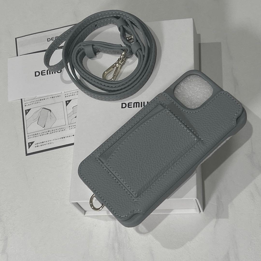 DEMIUスマホケースiPhone14/16e財布機能付ストラップ130㎝箱なし