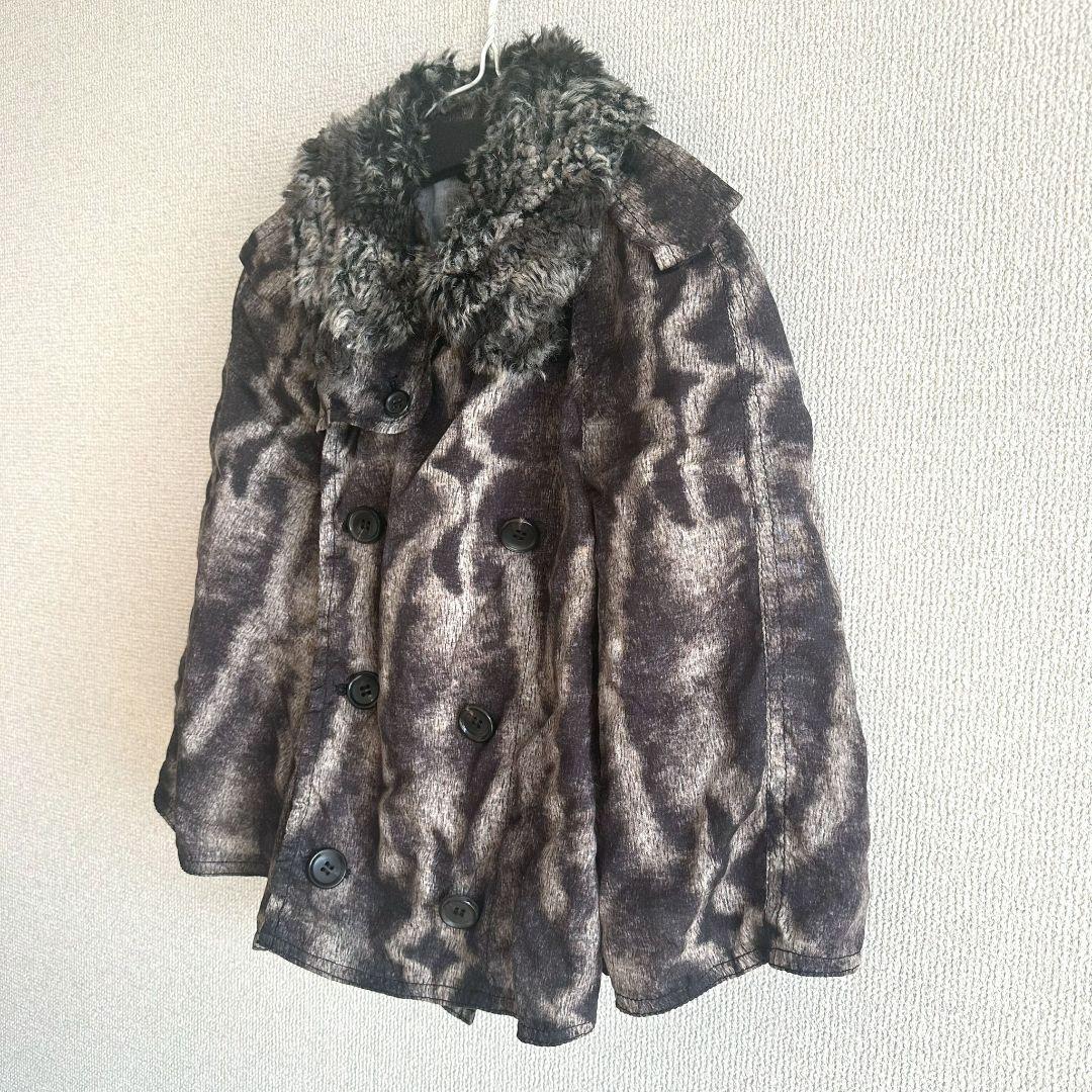 【美品】コムデギャルソン ファー ヒョウ柄 ポンチョ ジャケット XS