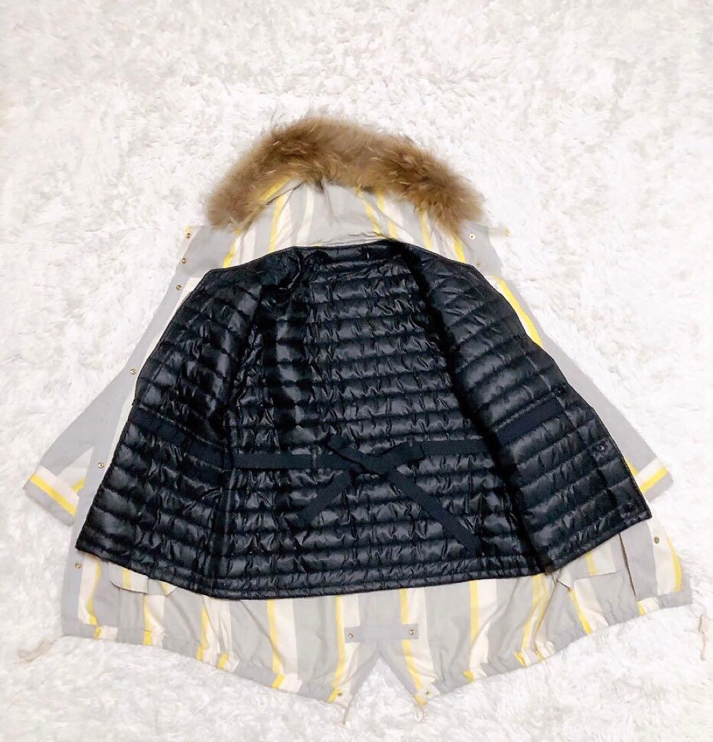 まっきゃん フレッドペリーミントデザインズモッズ コートストライプ ファー