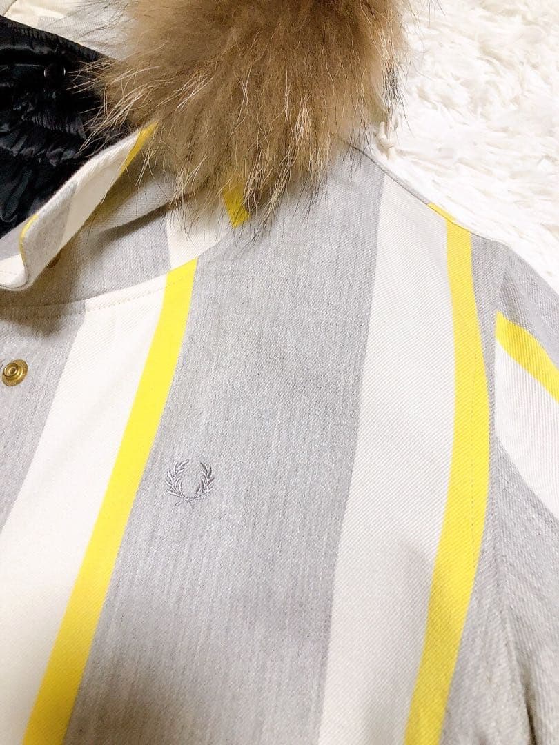 まっきゃん フレッドペリーミントデザインズモッズ コートストライプ ファー