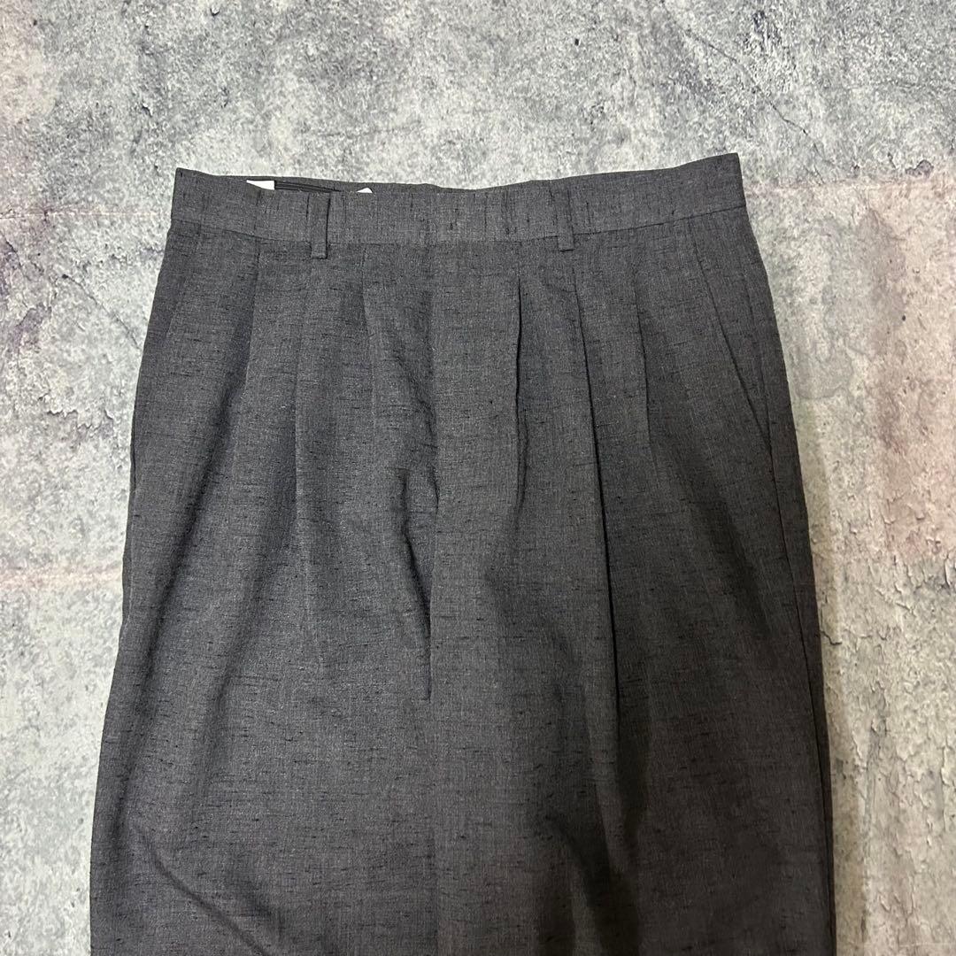 80s “絣” レーヨンギャバ スラックス 3タック　50s ヴィンテージ