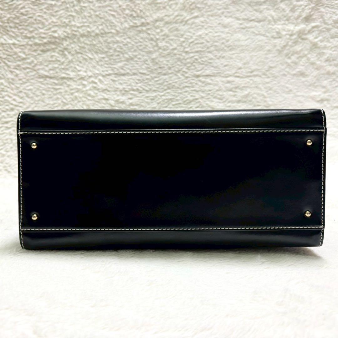 VASIC BEE スムースレザー 2way ワンハンドバッグ 肩掛け ブラック