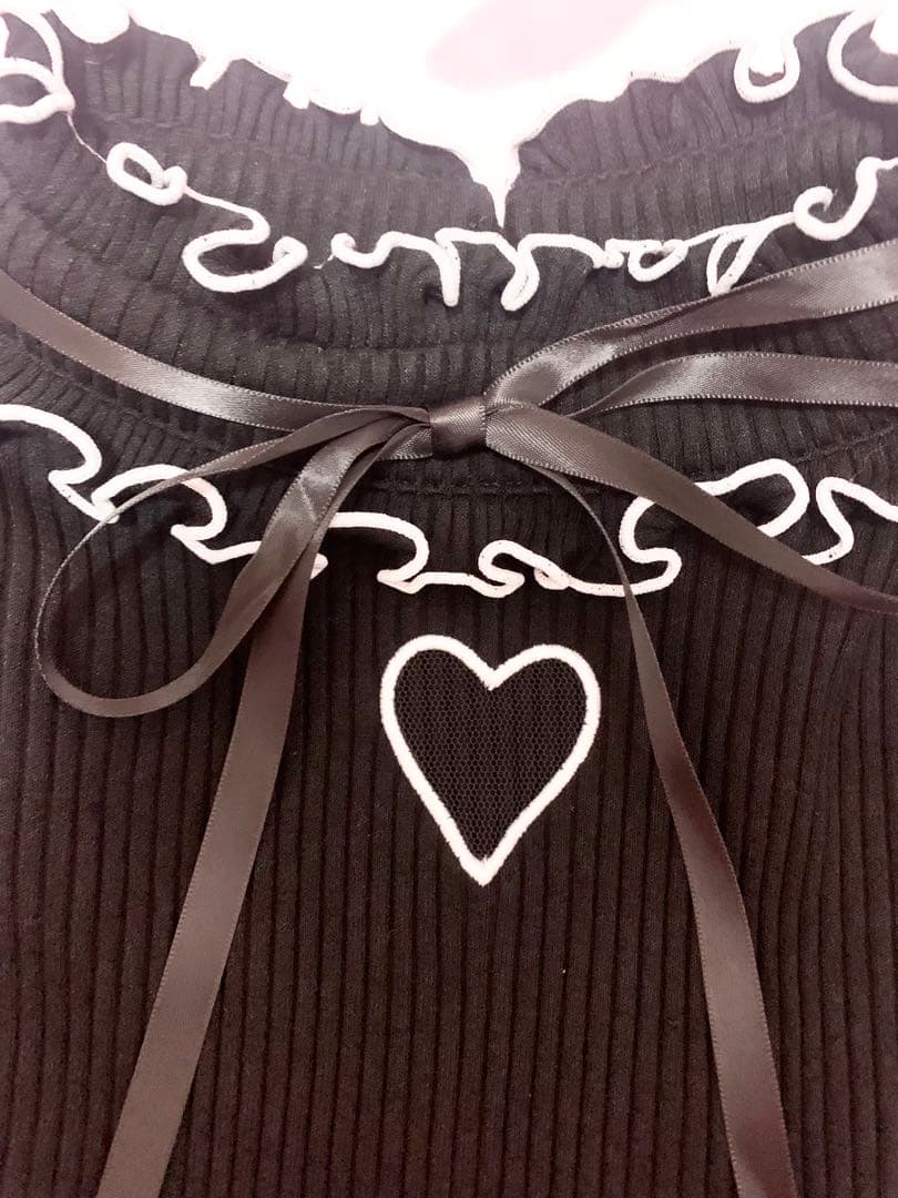 【希少】 MARS ♡ ハートくり抜きテレコトップス ブラック