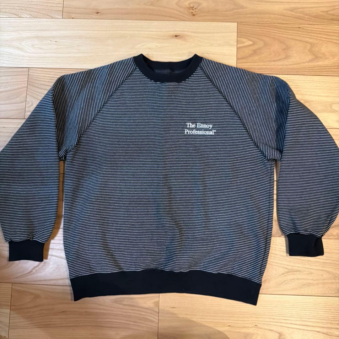 ennoy BORDER CREW NECK SWEAT M ブラック