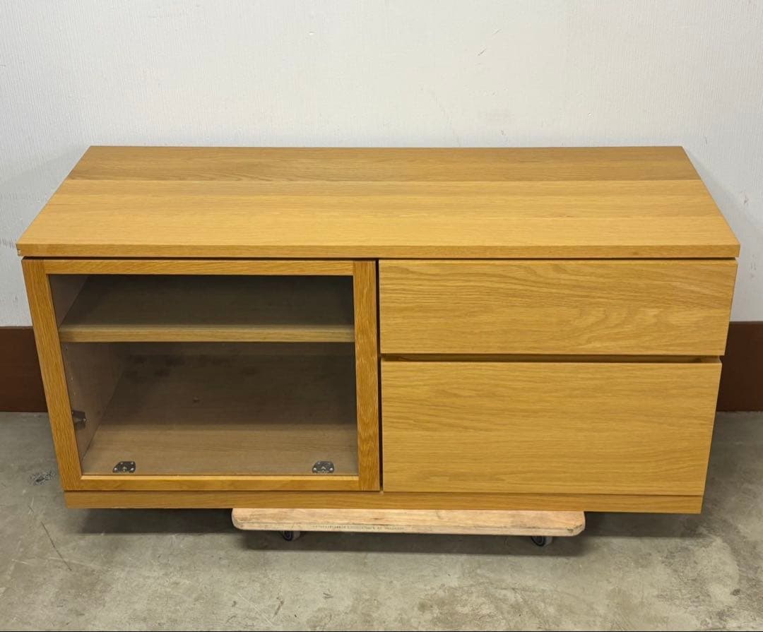⭐︎無印良品 木製AVラック 110cm オーク テレビ台 ガラス　MUJI