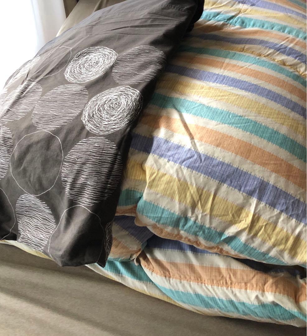 掛け布団　東洋羽毛　ダブル　カバー付き