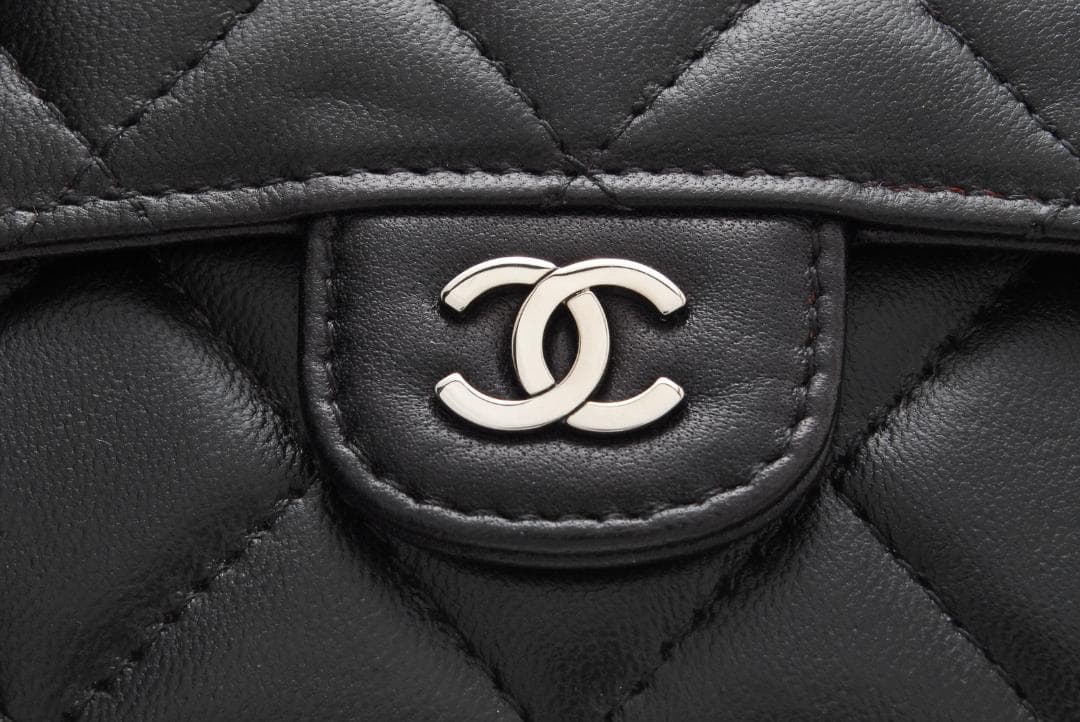 CHANEL マトラッセ コンパクトウォレット カードケース ブラック