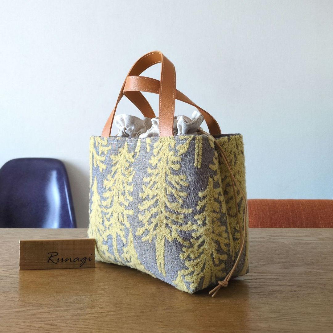 【1575】あおりポケットの巾着バッグ＊ミナペルホネン