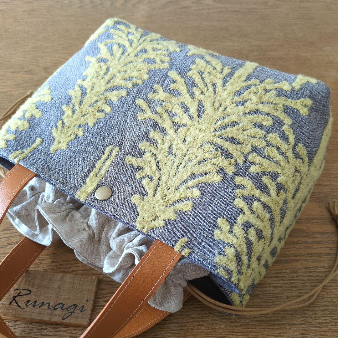 【1575】あおりポケットの巾着バッグ＊ミナペルホネン