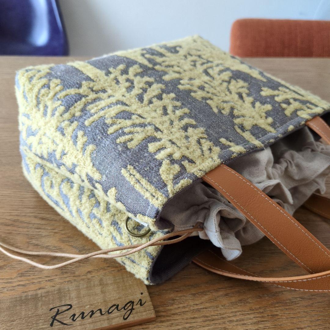 【1575】あおりポケットの巾着バッグ＊ミナペルホネン