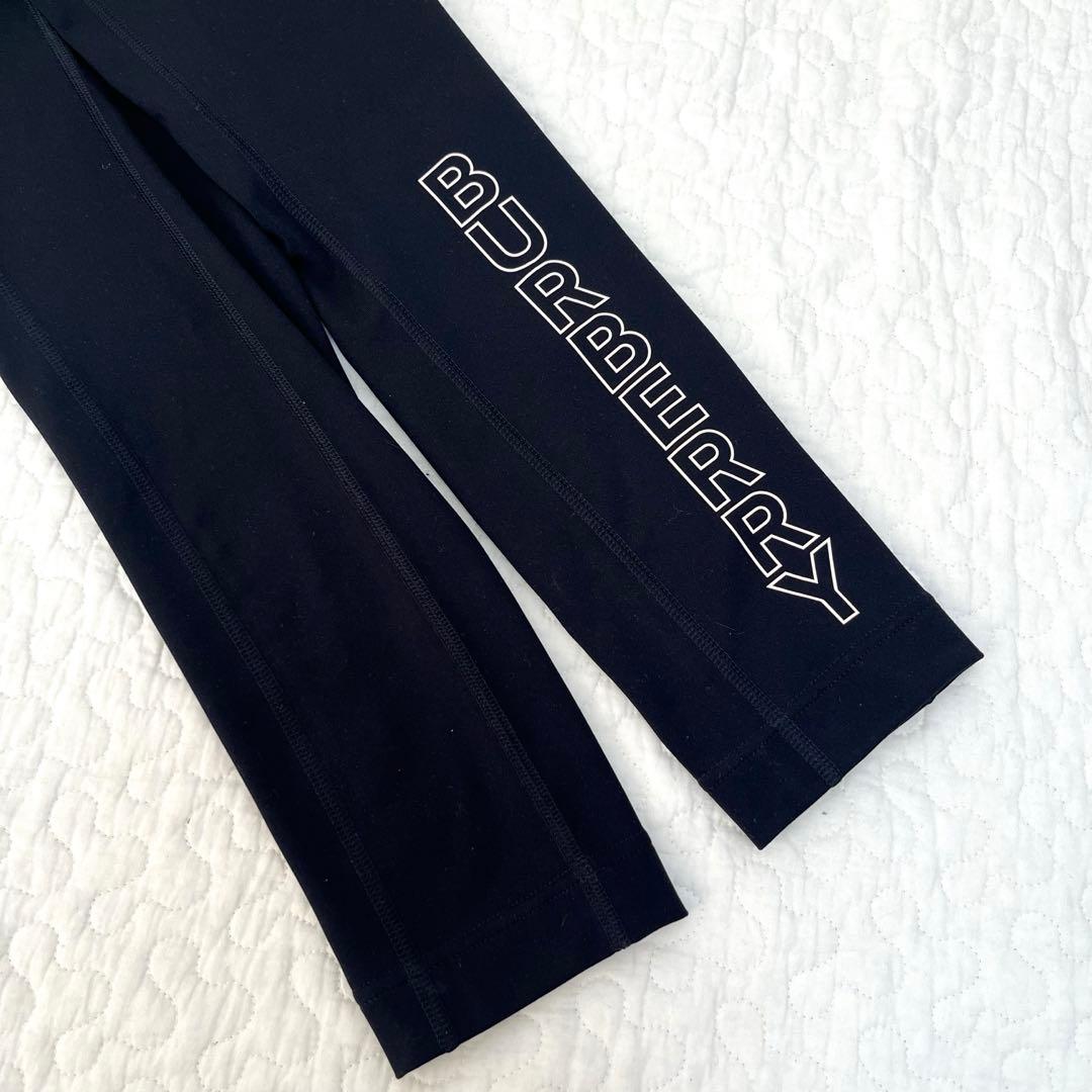 新品タグ付き　Burberry スパッツ　レギンス　キッズ　レディース　黒　ロゴ