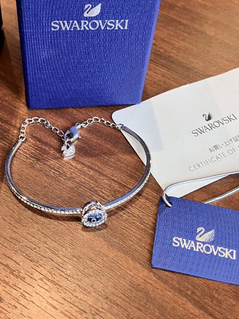 ★SWAROVSKI　スワロフスキー　バングル　ブルースワロ