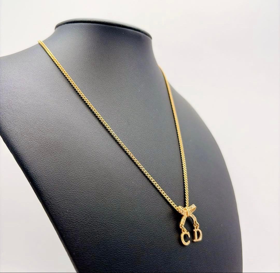 Dior クリスチャンディオールリボン ネックレス