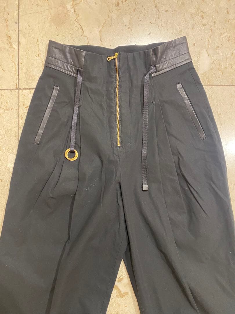 sh288 マメクロゴウチ　ブラックハイウエストカジュアルパンツ