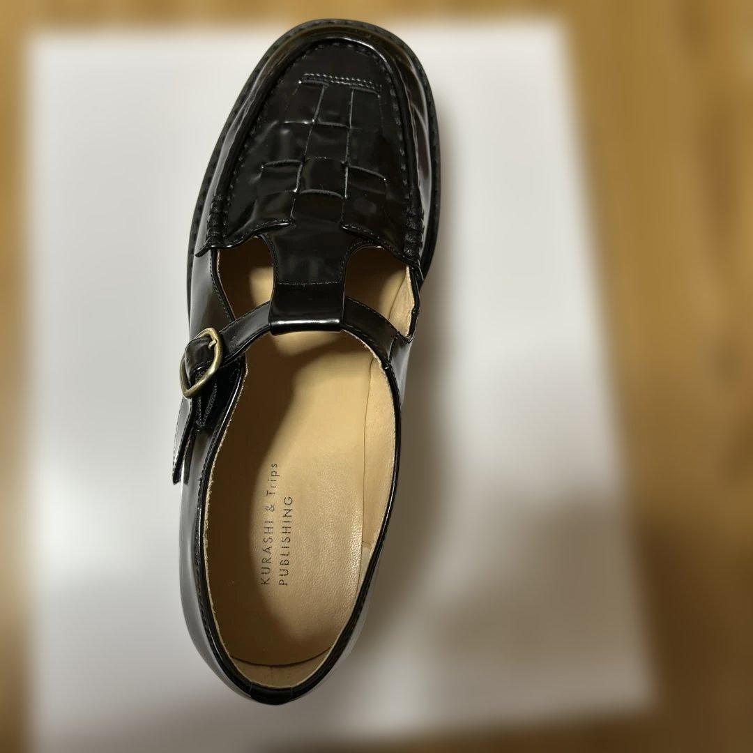 北欧、暮らしの道具店　こだわりソールのTストラップ / 牛革　23.5cm