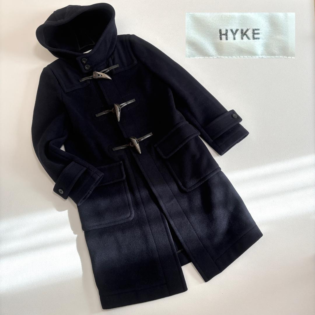 HYKE ダッフルコート フード トグルボタン ウール 日本製 M ネイビー