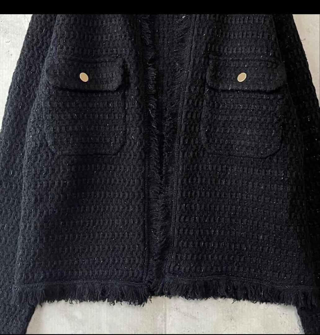 ICB ノーカラージャケット サイズS ブラック