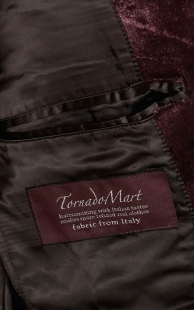 m*a様 トルネードマート　ワイン色　ベロア 　ジャケット　ベルベット