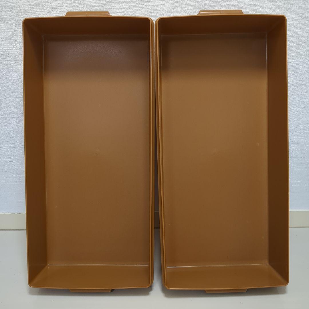 【4個セット】タッパーウェア　ロングスーパーケース　ブラウン　人気色