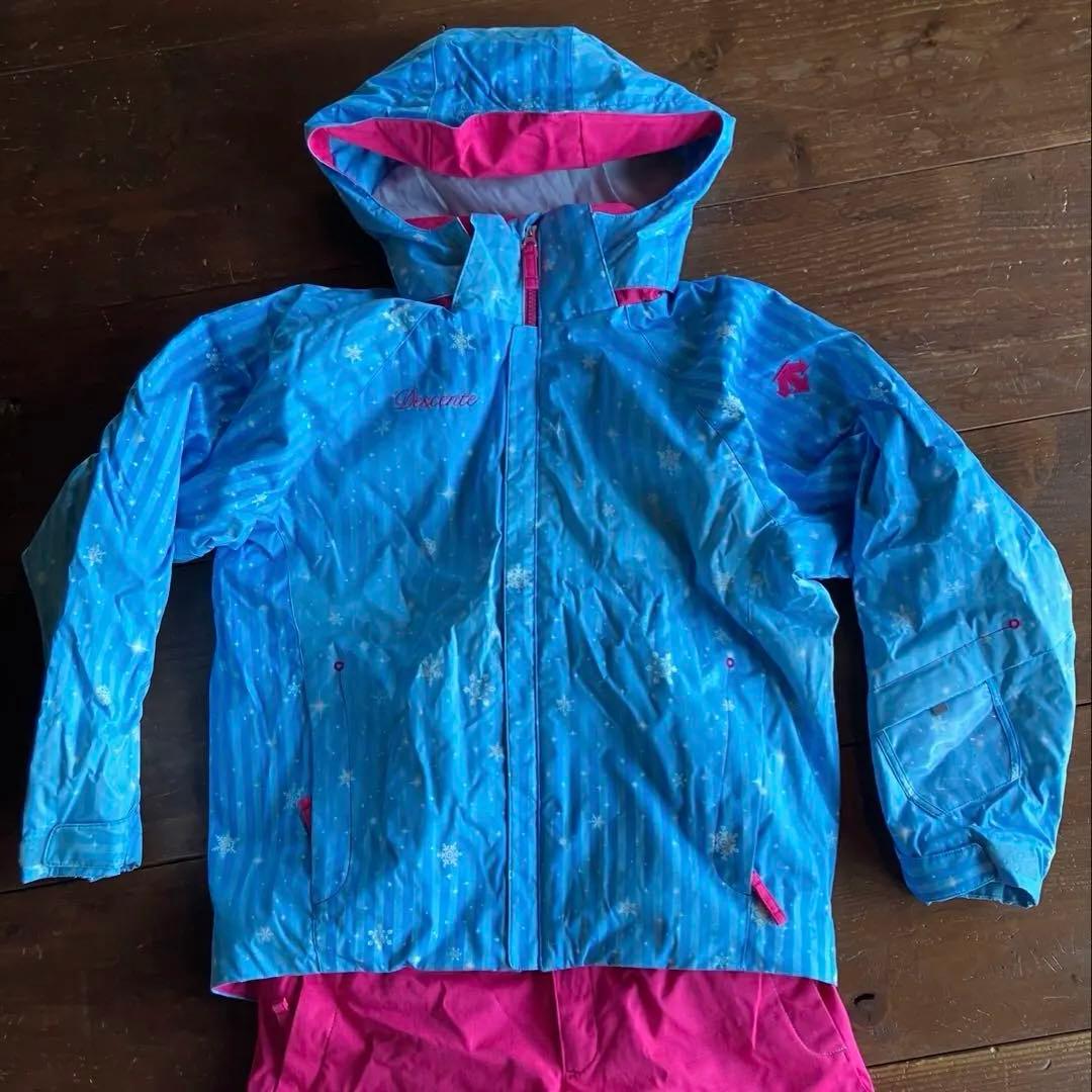 DESCENTE デサント　子供用スキーウェア上下セット　水色×ピンク　ジュニア