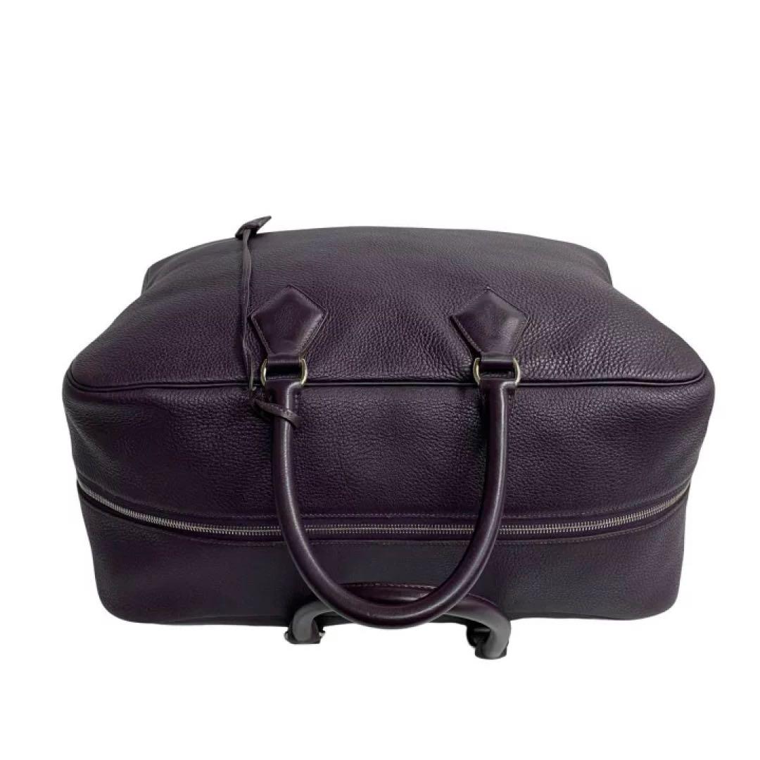 エルメス プリュム　45 パープル　紫　A 刻印　ボストン　バッグ