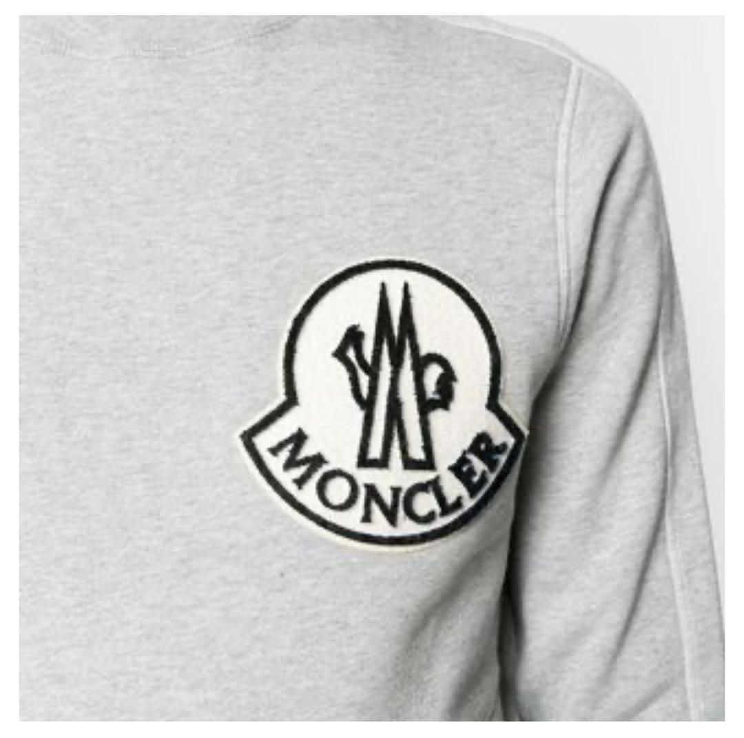 MONCLER グレー クルーネック トレーナー　モンクレール　メンズ　タグ付き