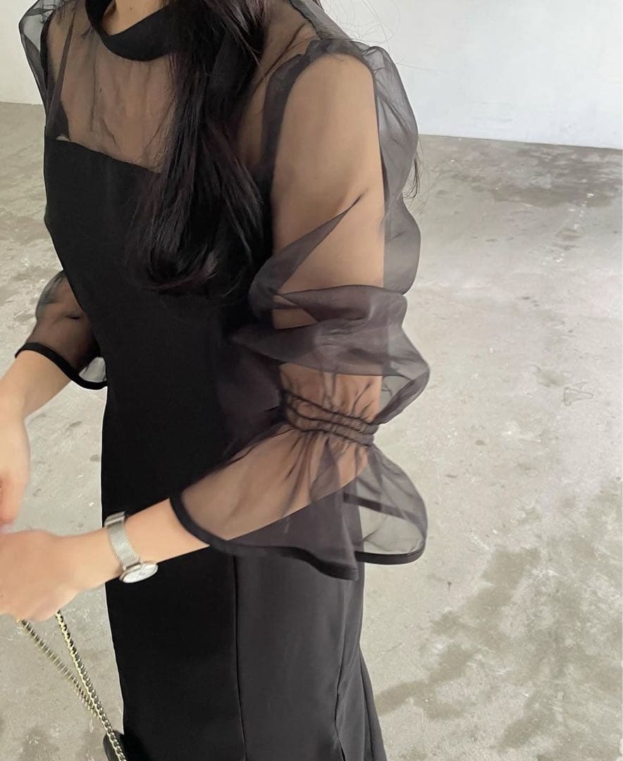 【超美品】nairo スタンドカラーマーメイドドレス Mサイズ