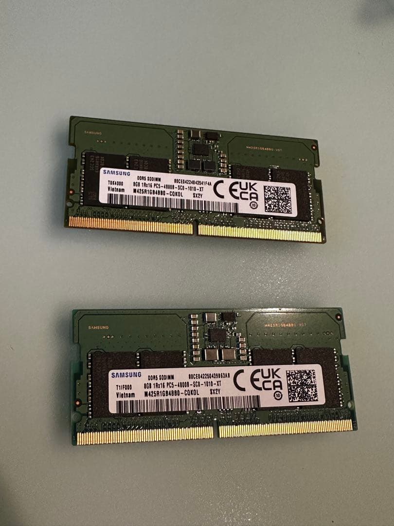 DDR5 RAM SODIMM 8GB x2枚 (16GB) PC5 4800B