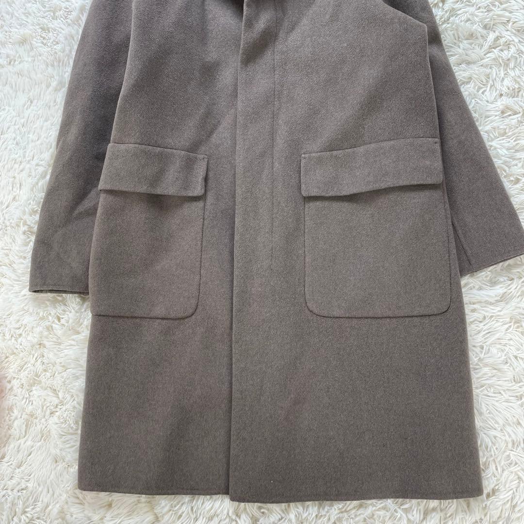 Theory カシミヤ 手縫い仕立て フーテッドコート ダブルフェイス メンズ