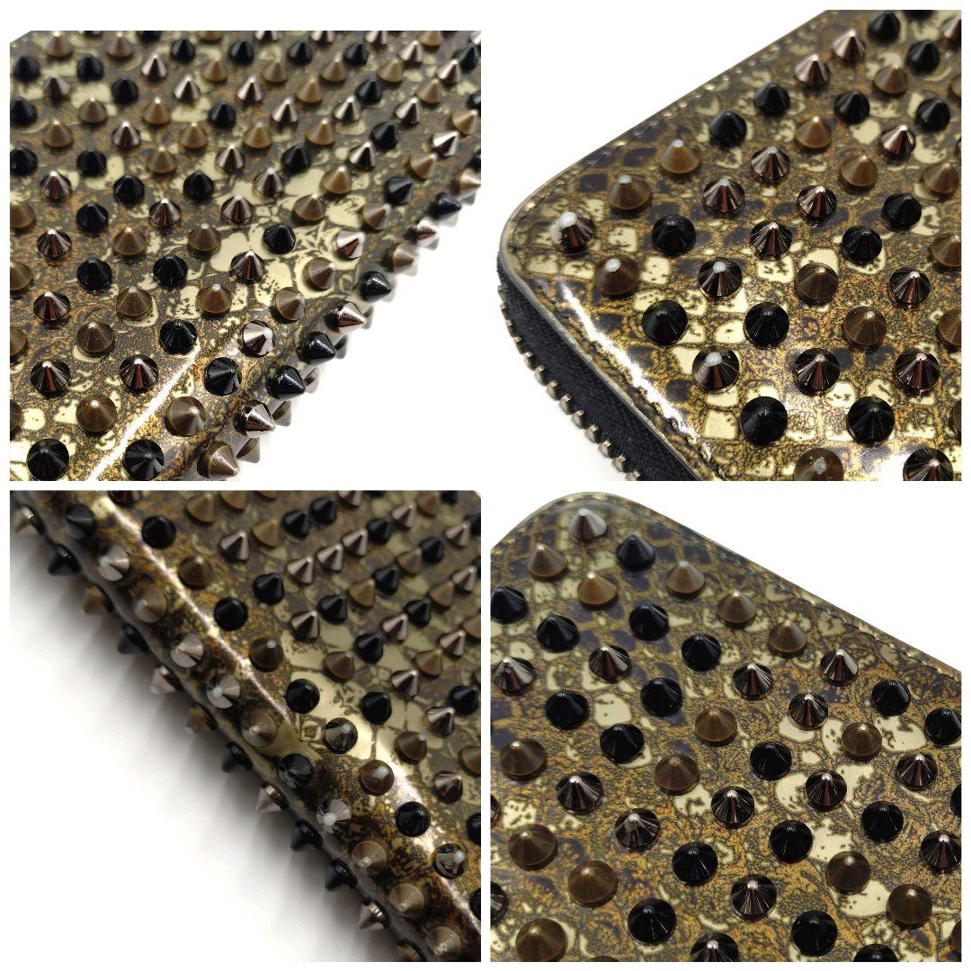 【良品】クリスチャンルブタン 長財布 スタッズ ラウンドファスナー