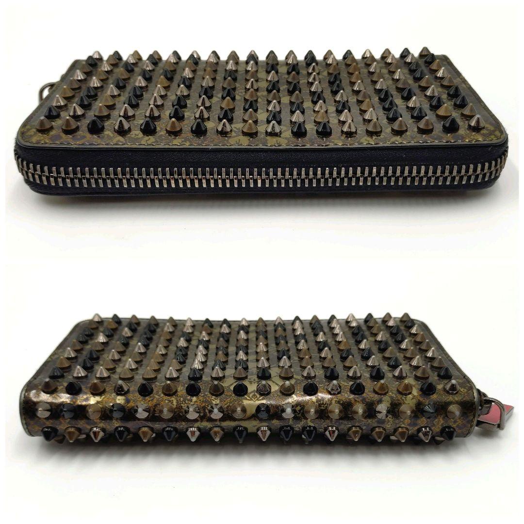 【良品】クリスチャンルブタン 長財布 スタッズ ラウンドファスナー