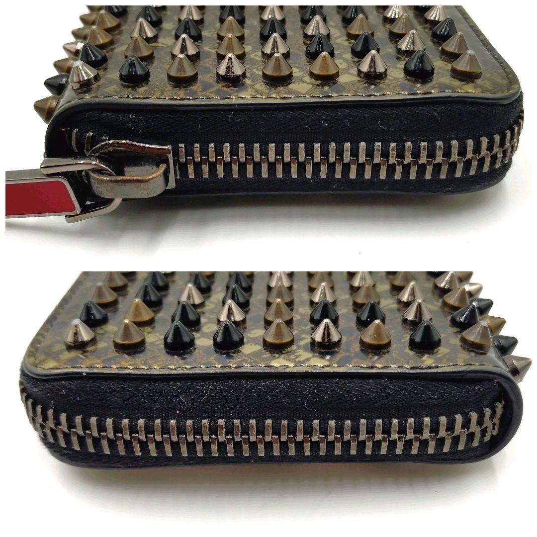 【良品】クリスチャンルブタン 長財布 スタッズ ラウンドファスナー