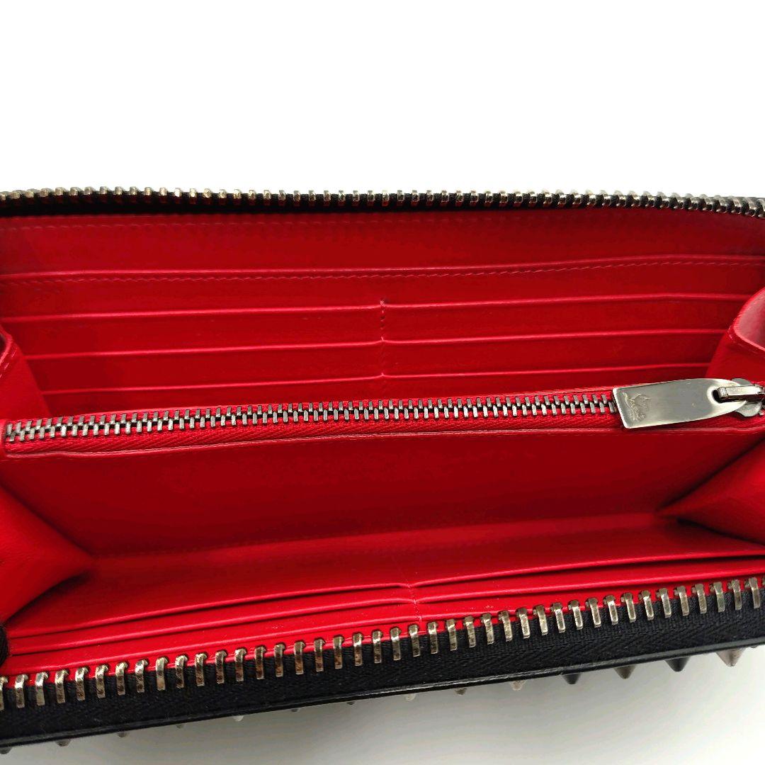 【良品】クリスチャンルブタン 長財布 スタッズ ラウンドファスナー