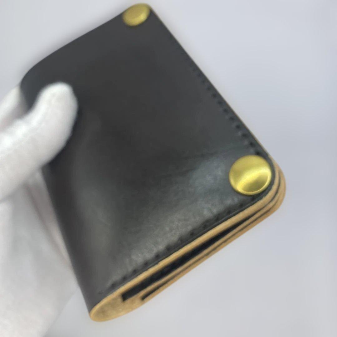 [値下]お札折らずに収納できる無骨な手染めミドルトラッカーウォレット BTW
