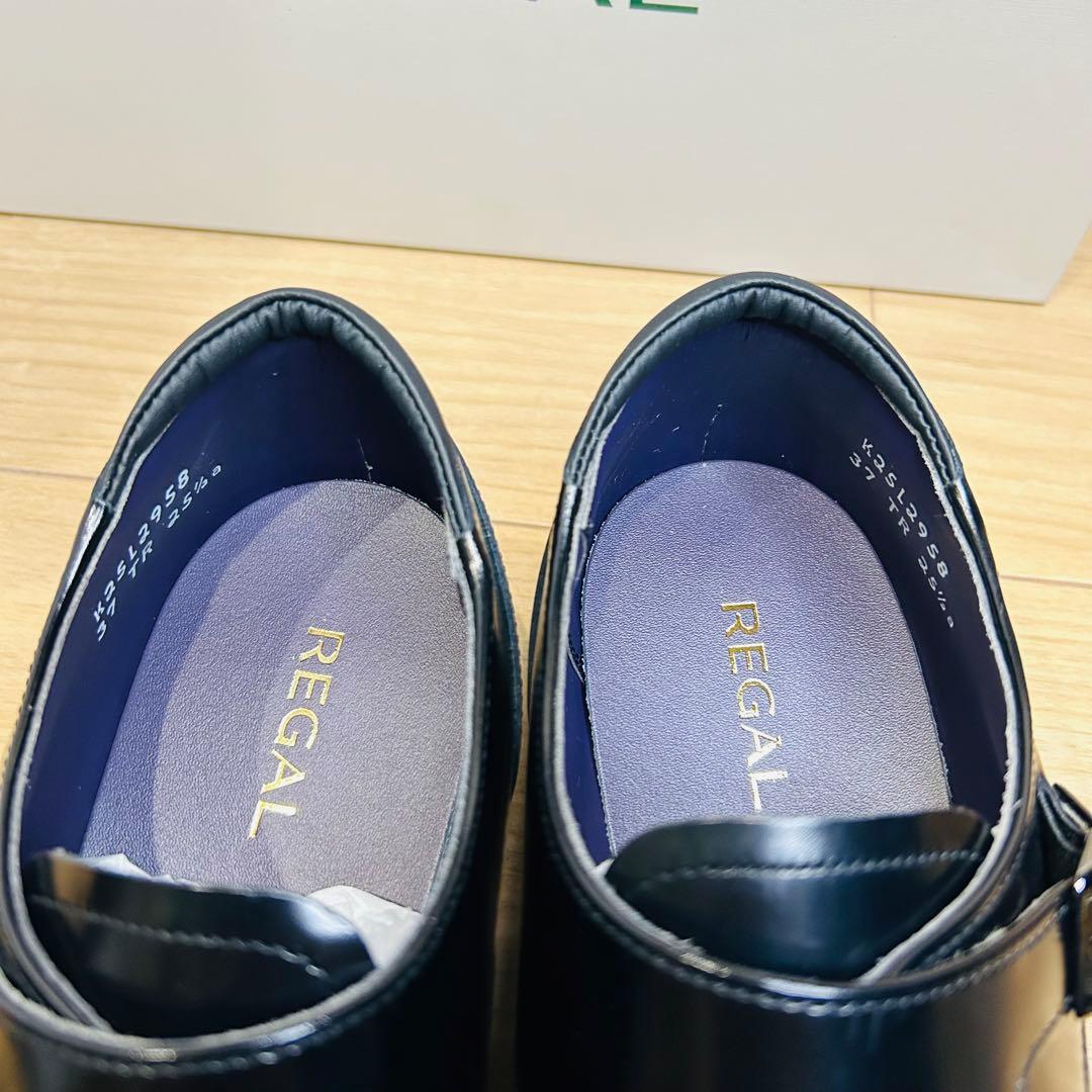 【新品】REGAL 37TR ダブルモンク スクラッチタフレザー 黒 25.5㎝