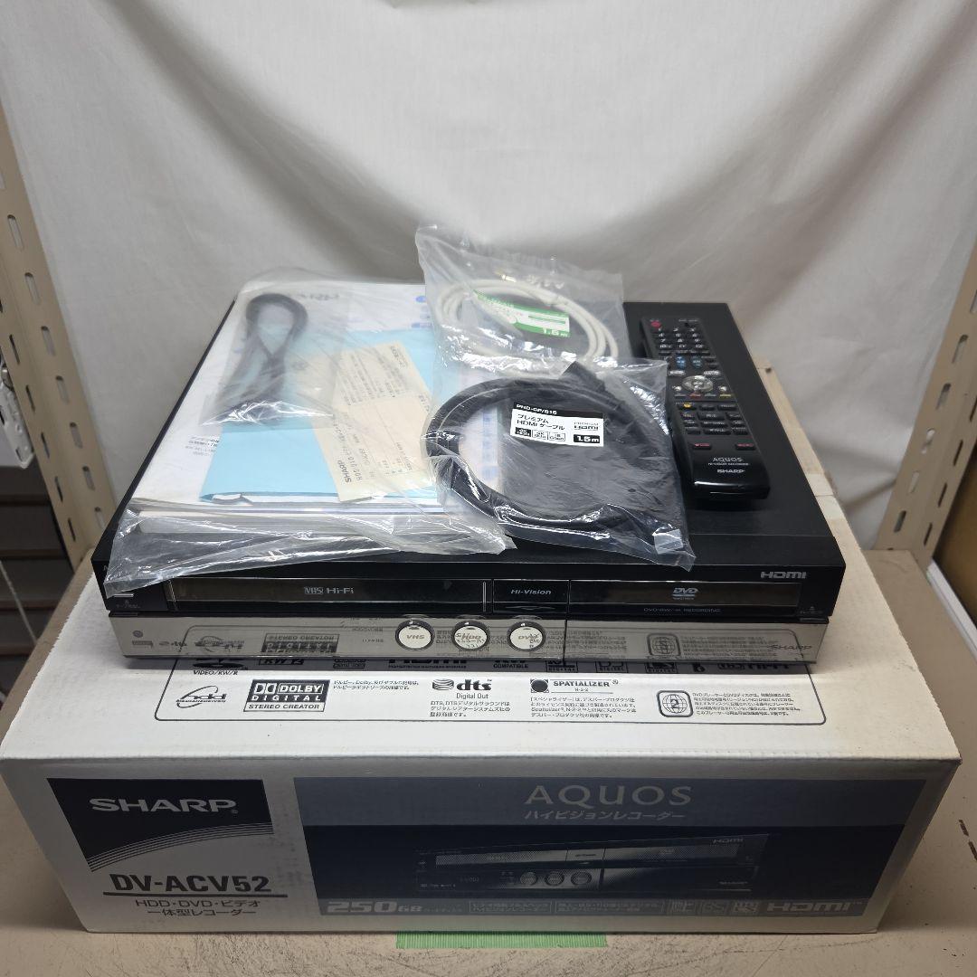 VHS・DVDレコーダー SHARP DV-ACV52 箱あり