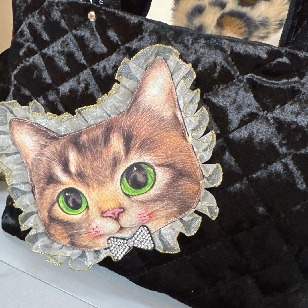 さ*ー様 コヤンイサムチョン♡豹柄うさリトルサンダーちゃんのベルベットトートバッ