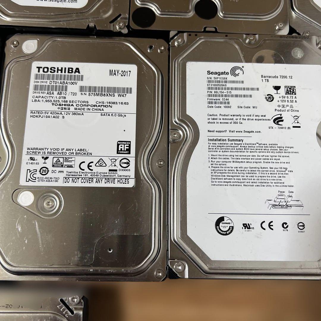 まとめ10個売り 4TB 、2TB、1TBストレージ中古。
